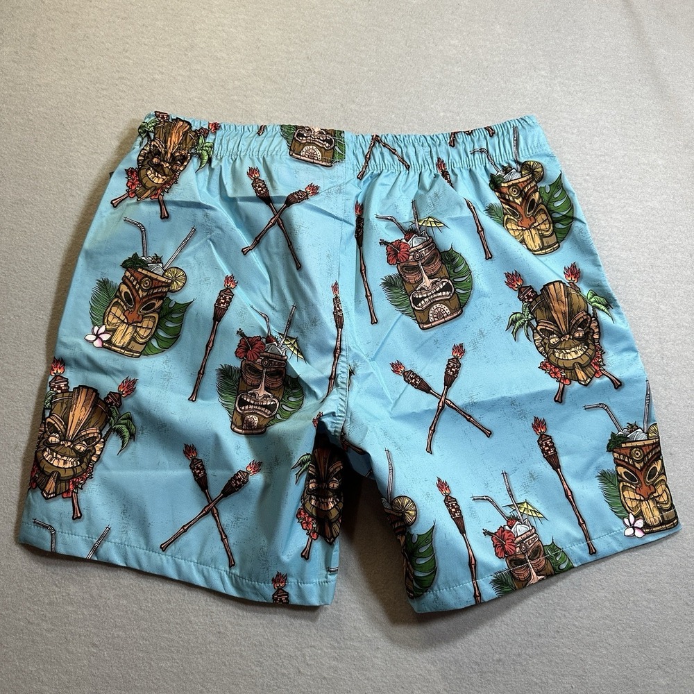 Psycho Tuna Tiki Cocktail Party Swim Shorts Mens XL NWT Blue Beach Trunks - Picture 8 of 10